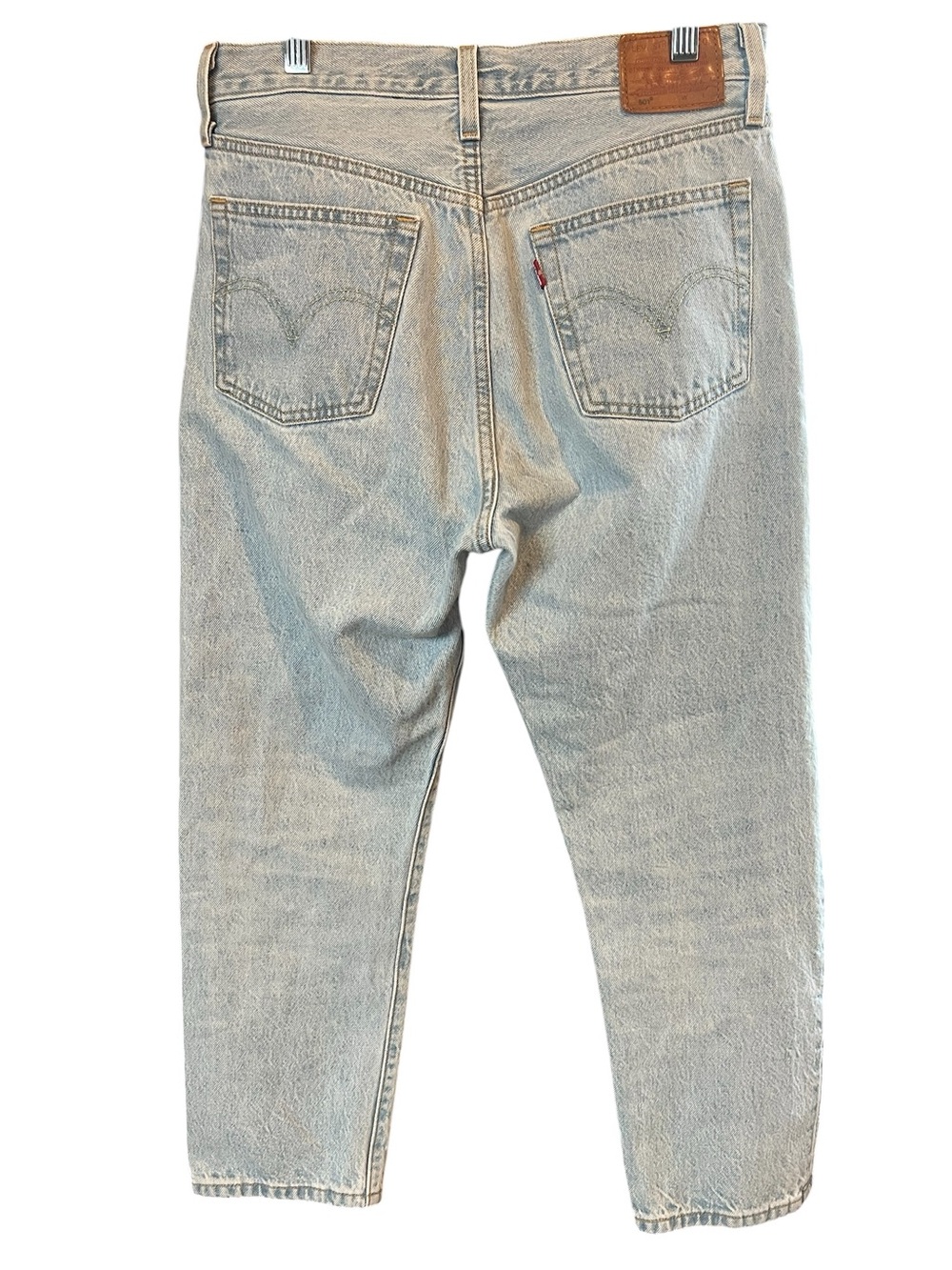 Levi 501 Light Wash Straight Cropped Jeans - Picture 2 of 10